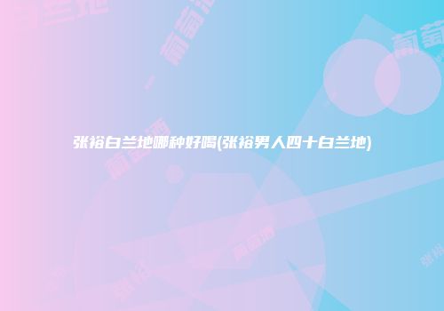 张裕白兰地哪种好喝(张裕男人四十白兰地)