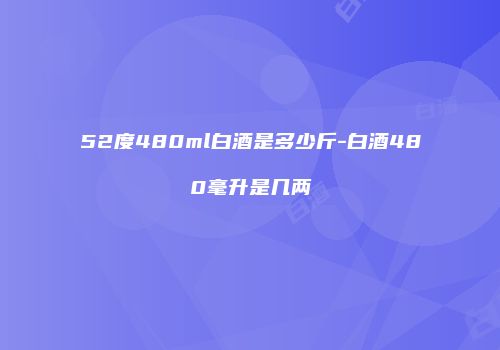 52度480ml白酒是多少斤-白酒480毫升是几两