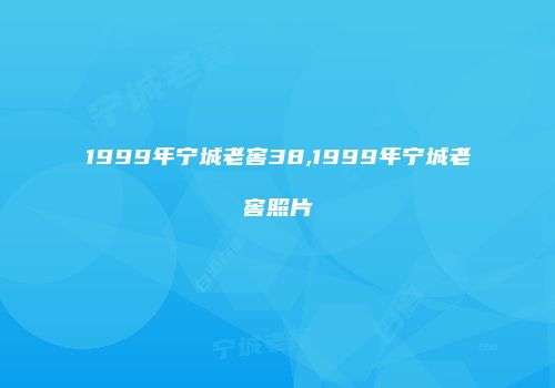 1999年宁城老窖38,1999年宁城老窖照片