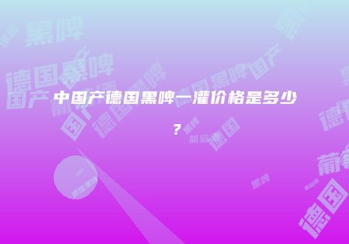 中国产德国黑啤一灌价格是多少？