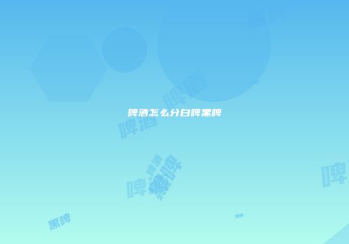 啤酒怎么分白啤黑啤