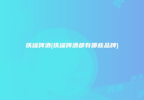 铁罐啤酒(铁罐啤酒都有哪些品牌)