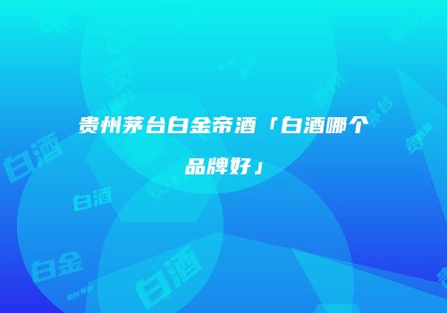 贵州茅台白金帝酒「白酒哪个品牌好」