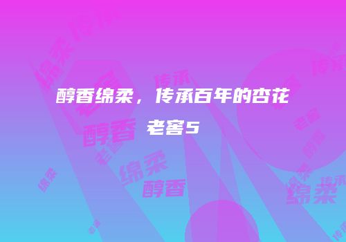 醇香绵柔，传承百年的杏花老窖5