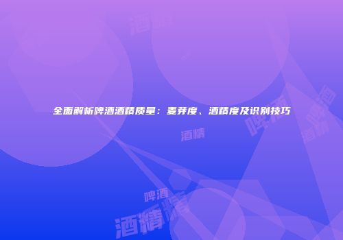 全面解析啤酒酒精质量：麦芽度、酒精度及识别技巧