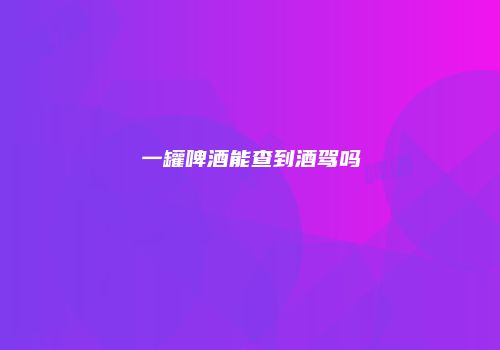 一罐啤酒能查到酒驾吗