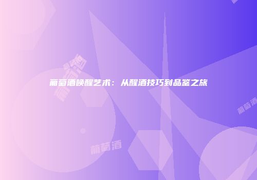 葡萄酒唤醒艺术：从醒酒技巧到品鉴之旅