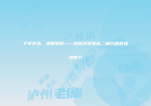 千年传承，酒香醇厚——揭秘泸州老窖二曲白酒的独特魅力