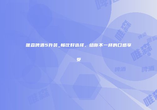 唯森啤酒5升装_畅饮好选择，给你不一样的口感享受