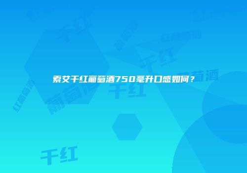 索艾干红葡萄酒750毫升口感如何？