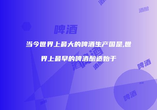 当今世界上最大的啤酒生产国是,世界上最早的啤酒酿造始于