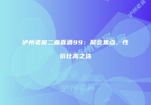 泸州老窖二曲喜酒99：聚会焦点，性价比高之选