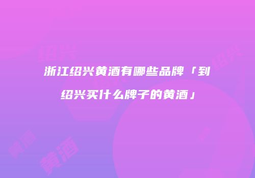 浙江绍兴黄酒有哪些品牌「到绍兴买什么牌子的黄酒」