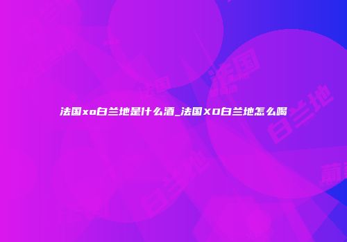 法国xo白兰地是什么酒_法国XO白兰地怎么喝