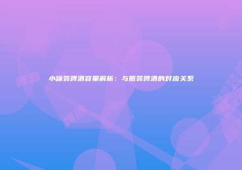 小罐装啤酒容量解析：与瓶装啤酒的对应关系