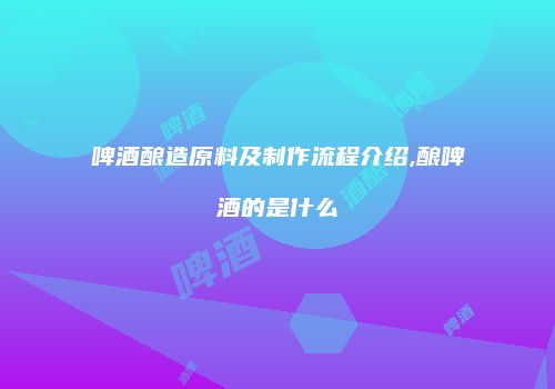 啤酒酿造原料及制作流程介绍,酿啤酒的是什么