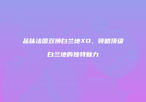 品味法国双狮白兰地XO，领略顶级白兰地的独特魅力