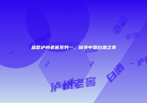 品尝泸州老窖系列一，探寻中国白酒之美