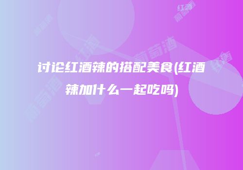 讨论红酒辣的搭配美食(红酒辣加什么一起吃吗)