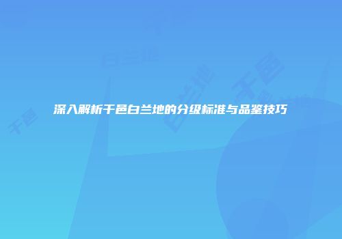 深入解析干邑白兰地的分级标准与品鉴技巧