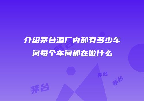 介绍茅台酒厂内部有多少车间每个车间都在做什么