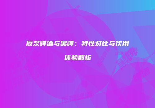 原浆啤酒与黑啤：特性对比与饮用体验解析