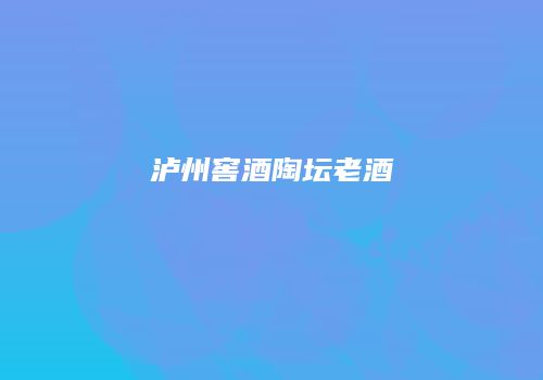 泸州窖酒陶坛老酒