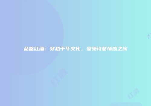 品鉴红酒：穿越千年文化，感受诗意情感之旅