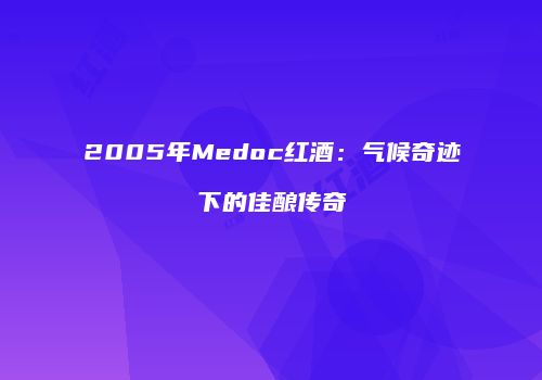 2005年Medoc红酒：气候奇迹下的佳酿传奇