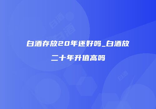 白酒存放20年还好吗_白酒放二十年升值高吗
