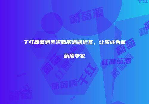 干红葡萄酒黑渣解密酒瓶标签，让你成为葡萄酒专家