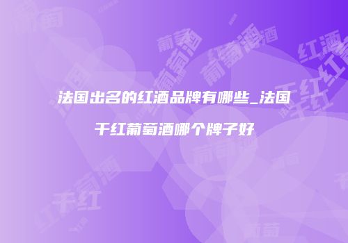 法国出名的红酒品牌有哪些_法国干红葡萄酒哪个牌子好