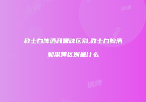 教士白啤酒和黑啤区别,教士白啤酒和黑啤区别是什么