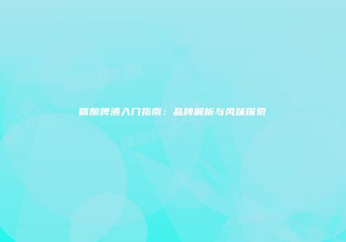 精酿啤酒入门指南：品牌解析与风味探索
