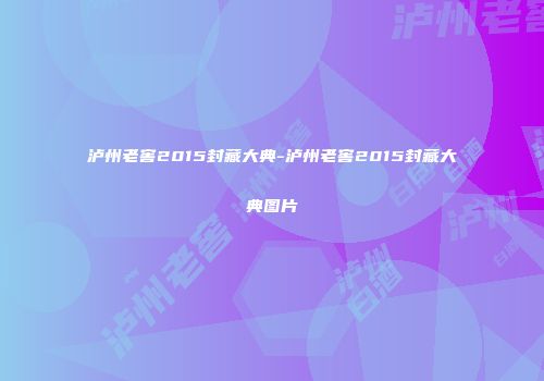 泸州老窖2015封藏大典-泸州老窖2015封藏大典图片