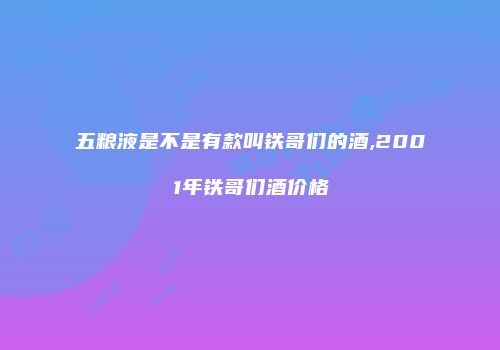 五粮液是不是有款叫铁哥们的酒,2001年铁哥们酒价格