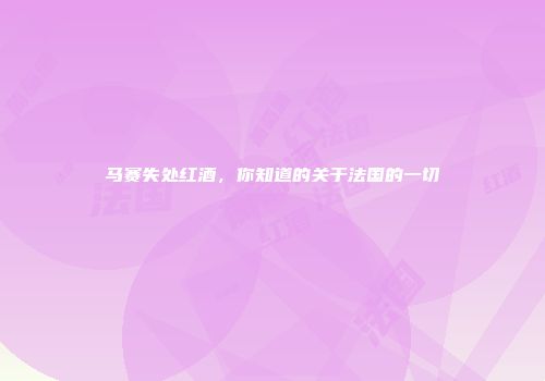 马赛失处红酒，你知道的关于法国的一切