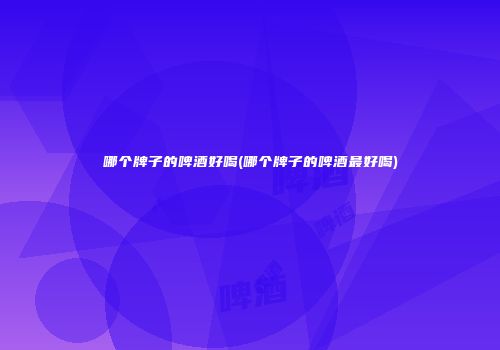 哪个牌子的啤酒好喝(哪个牌子的啤酒最好喝)