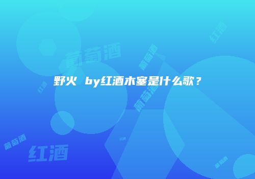 野火 by红酒木塞是什么歌？