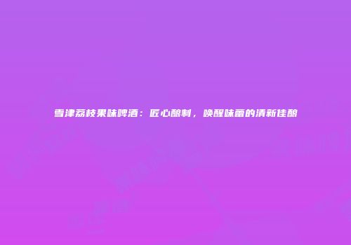 雪津荔枝果味啤酒：匠心酿制，唤醒味蕾的清新佳酿