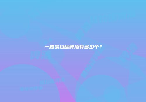 一箱易拉罐啤酒有多少个？