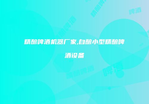 精酿啤酒机器厂家,自酿小型精酿啤酒设备