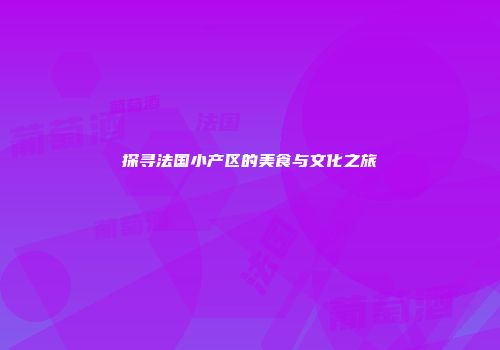 探寻法国小产区的美食与文化之旅