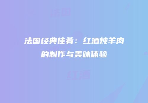 法国经典佳肴：红酒炖羊肉的制作与美味体验