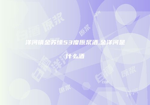 洋河镇金苏缘53度原浆酒,金洋河是什么酒