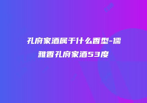 孔府家酒属于什么香型-儒雅香孔府家酒53度