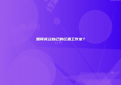 如何成立自己的红酒工作室？