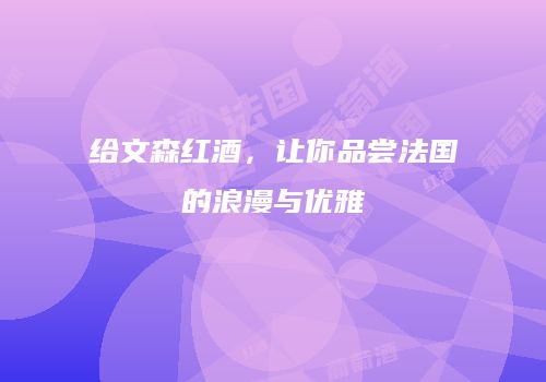 给文森红酒，让你品尝法国的浪漫与优雅