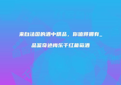 来自法国的酒中精品，你值得拥有_品鉴奇迹梅乐干红葡萄酒