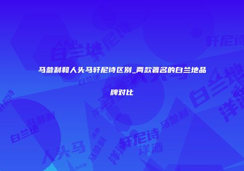 马爹利和人头马轩尼诗区别_两款著名的白兰地品牌对比